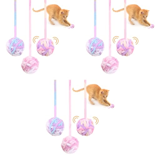 Qpets® Plush Cat Ball Toys Rattling Teasing with Built in Bell Colorful Woolen Sound Toy 9PCS Qpets® Plush Cat Ball Toys Rattling Teasing with Built in Bell Colorful Woolen Sound Toy 9PCS